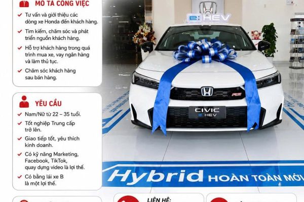 Tuyển dụng Tư vấn bán hàng ô tô